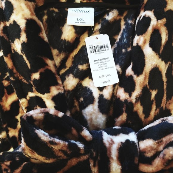 Soma Robe Leopard Plush Embraceable NEW - Picture 5 of 8